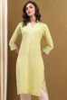 Pink Cotton Solid Regular Fit Straight Kurta image number 6