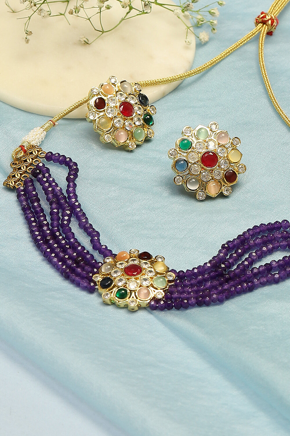 Multicolour Alloy Necklace Set image number 2