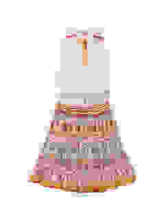 Off White Cotton Straight Kurta Skirt Suit Set image number 0