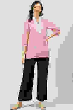 Navy Rayon Palazzo Pants image number 5