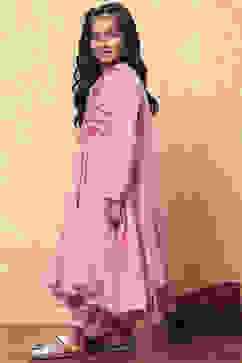 Pink Polyester Blend Anarkali With Jacket Suit Set image number 2
