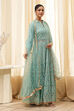 Blue Embroidered Anarkali Lehenga Set image number 5