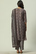 Brown Muslin Unstitched Suit Set image number 4