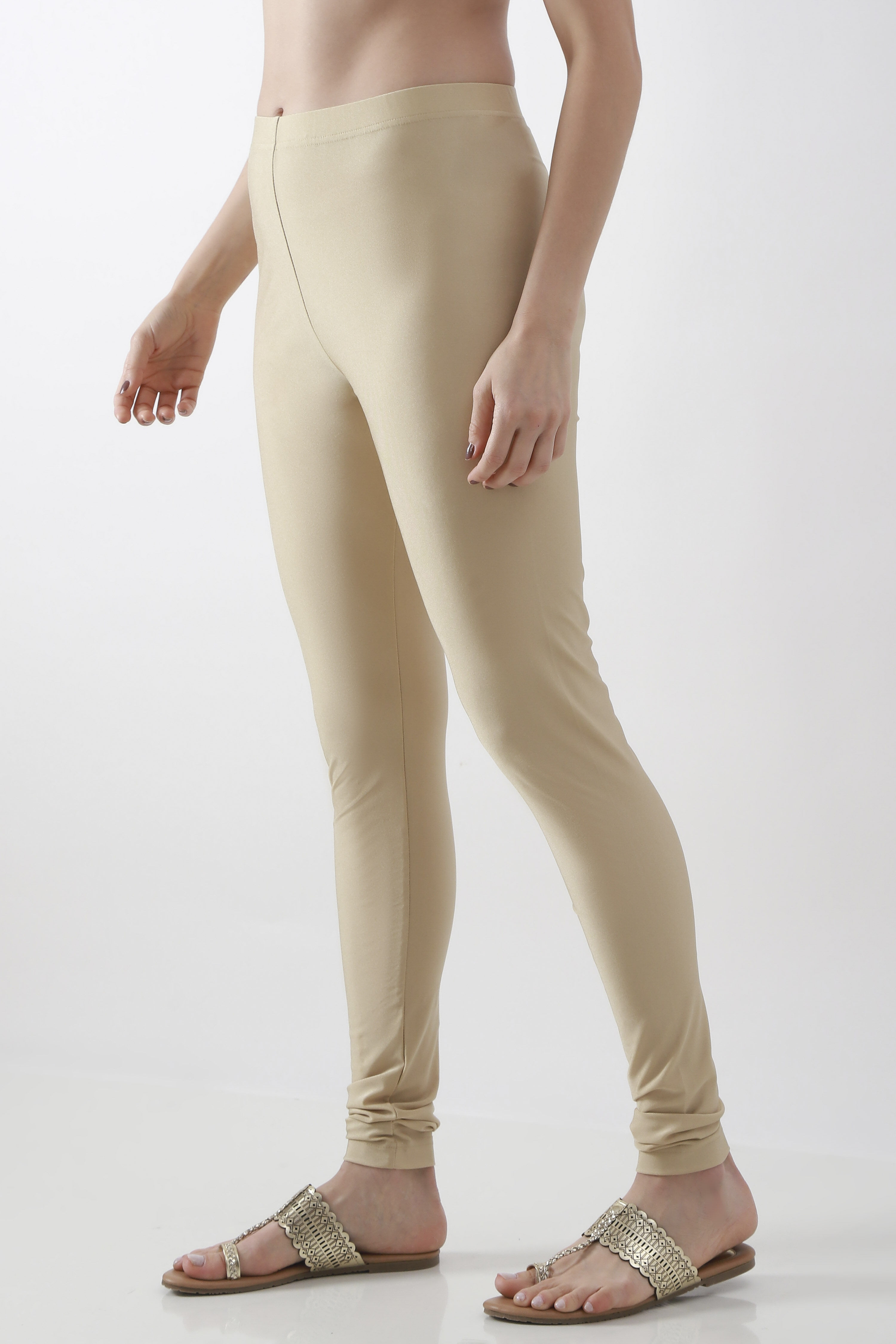 Brown Nylon Blend Leggings image number 2