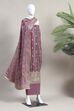 Pink Cotton Printed Embroidered Unstitched Suit Set image number 4