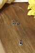 Navy Blue Stone Necklace Set image number 0