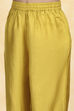 Green Polyester Blend Solid Gathered Suit Set image number 2