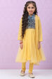 Mustard Yellow Art Silk Anarkali with Jacket Kurta Churidar Suit Set