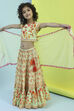 Lime Green Cotton Printed Lehenga Set image number 7