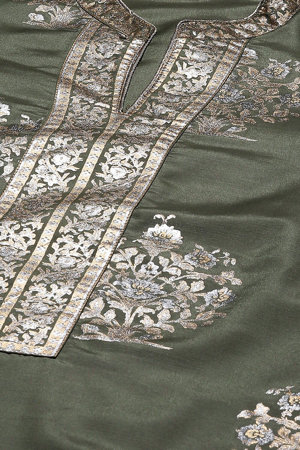 Sap Green Art Silk Straight Kurta Palazzo Suit Set image number 1