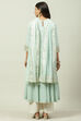 Sea Green Cotton Flared Kurta image number 4