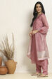 Green Chanderi Hand Embroidered Unstitched Suit Set image number 4