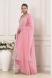 Rose Pink Cotton Silk Anarkali Suit Set image number 3