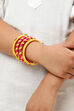 Dark Pink Mustard Yellow Plastic Thread Kids Bangles image number 2