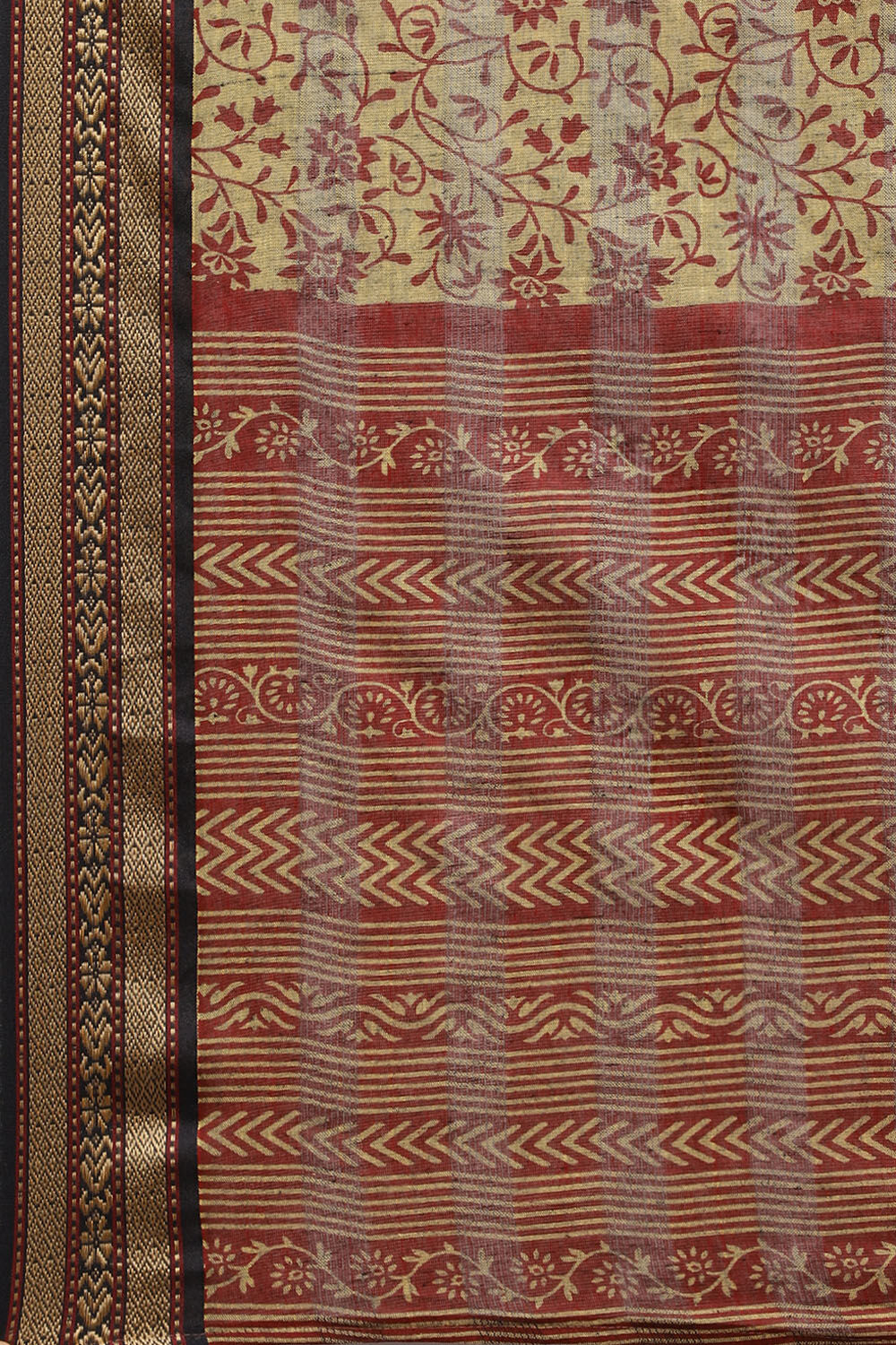 Red Cotton Woven Unstitched Suit Set image number 2