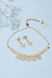 Gold Pearl Brass Necklace Set image number 0