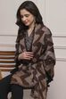 Brown Yarn-Dyed Printed Winter Stole image number 2