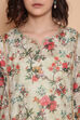 Light Green Cotton Floral Straight Suit Set image number 1