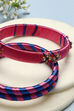 Pink & Blue Plastic-Thread Bangles image number 1