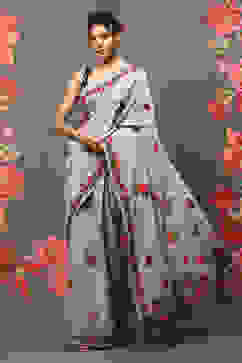 Rohit Bal Pista Green Cotton Blend Saree image number 2