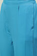 Blue Cotton Unstitched Suit Set image number 2