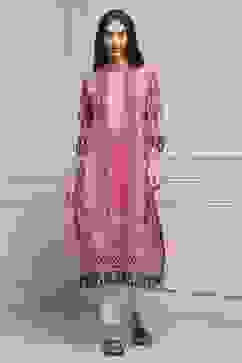 Plum Cotton Straight Printed Kurta image number 0