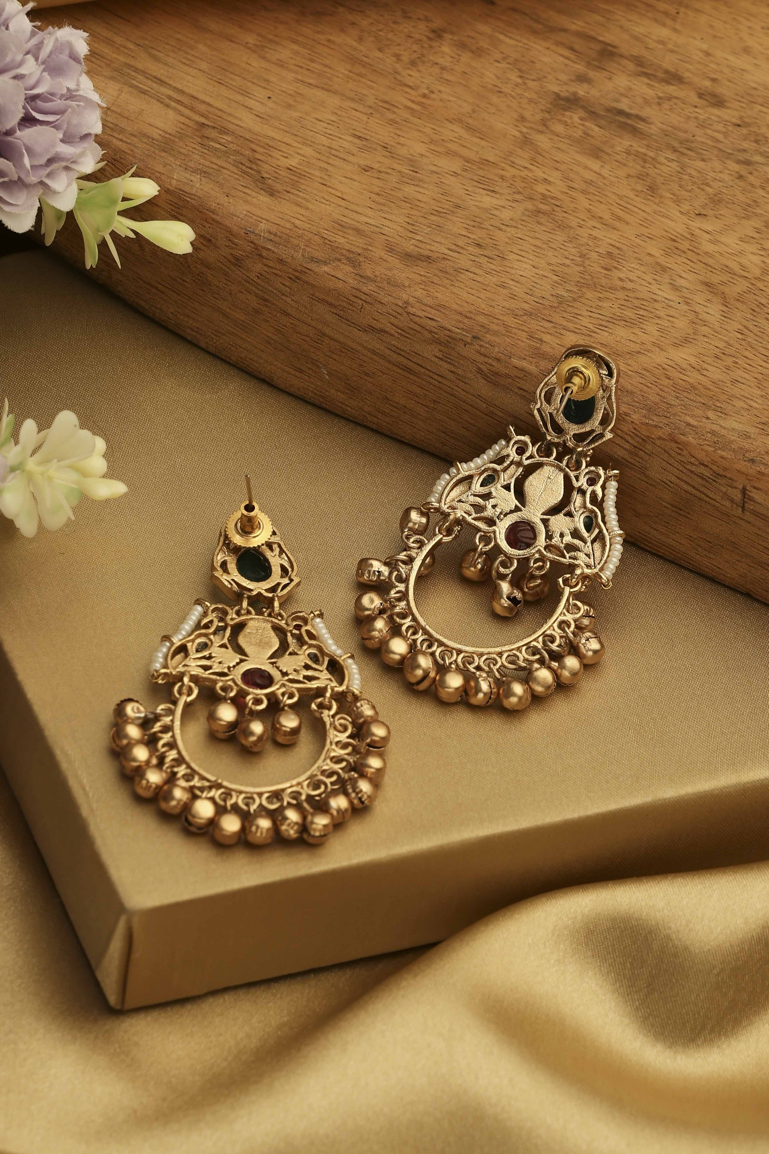 Multicolour Embellished Earrings image number 2