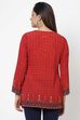 Red Straight Printed Kurti image number 4