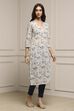 Cream Cotton Kurta image number 4