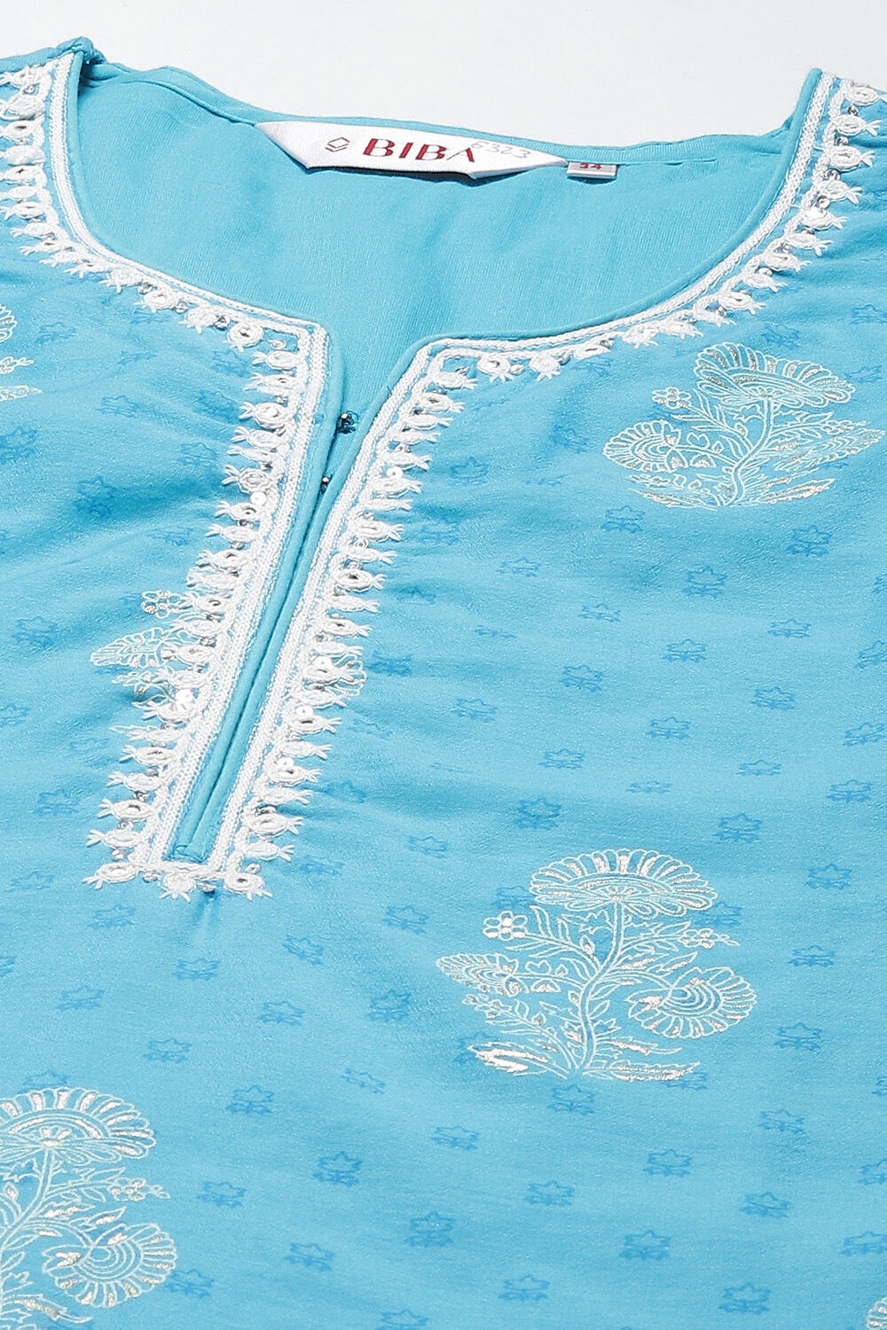 Blue Straight Kurta Churidar Suit Set image number 1