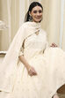 Off-White Cotton Schiffli Anarkali Suit Set image number 7