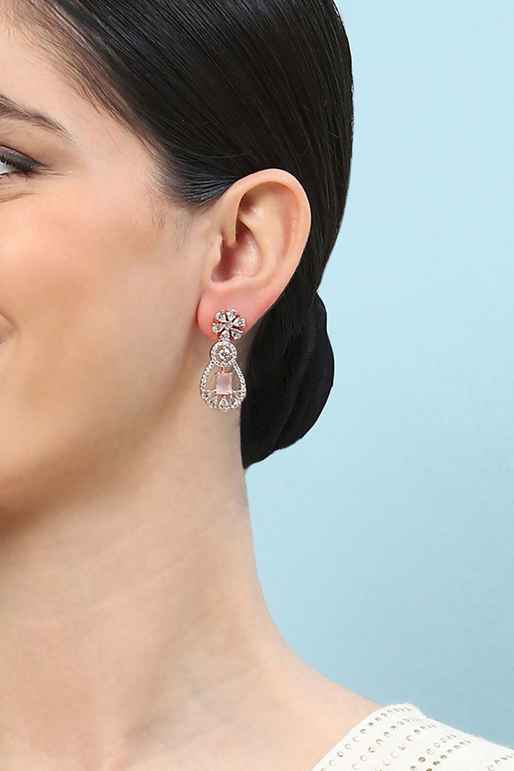 Pink Brass Earrings image number 1