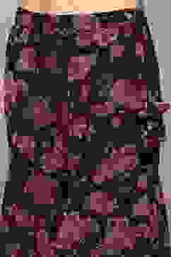 Black Floral Printed Flared Kurti & Garara Suit Set image number 2