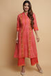 Turquoise Cotton A-Line Kurta Palazzo Suit Set image number 0