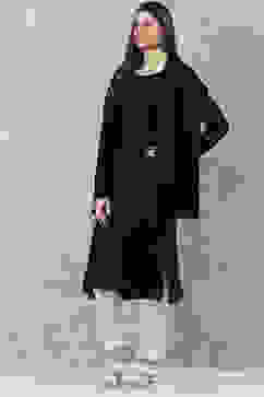 Black Acrylic Straight Scarf Set Yarndyed Kurta image number 3