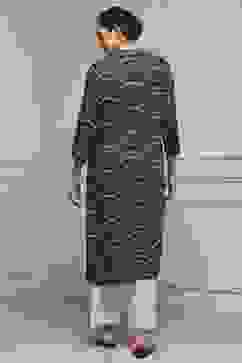 Indigo Blue Viscose Rayon Straight Kurta image number 3