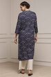 Indigo Blue Viscose Rayon Straight Kurta image number 3