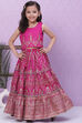 Green Art Silk Flared Lehenga image number 6