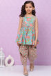 Turquoise Cotton Short Kurti image number 0