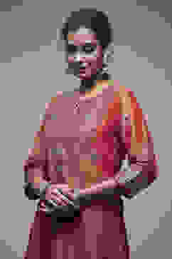 Red Cotton Straight Suit Set image number 5