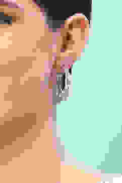 White Brass Earrings image number 1