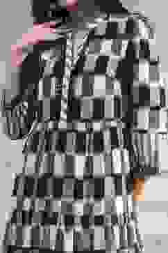 Black and White Cotton Tiered Dress image number 1