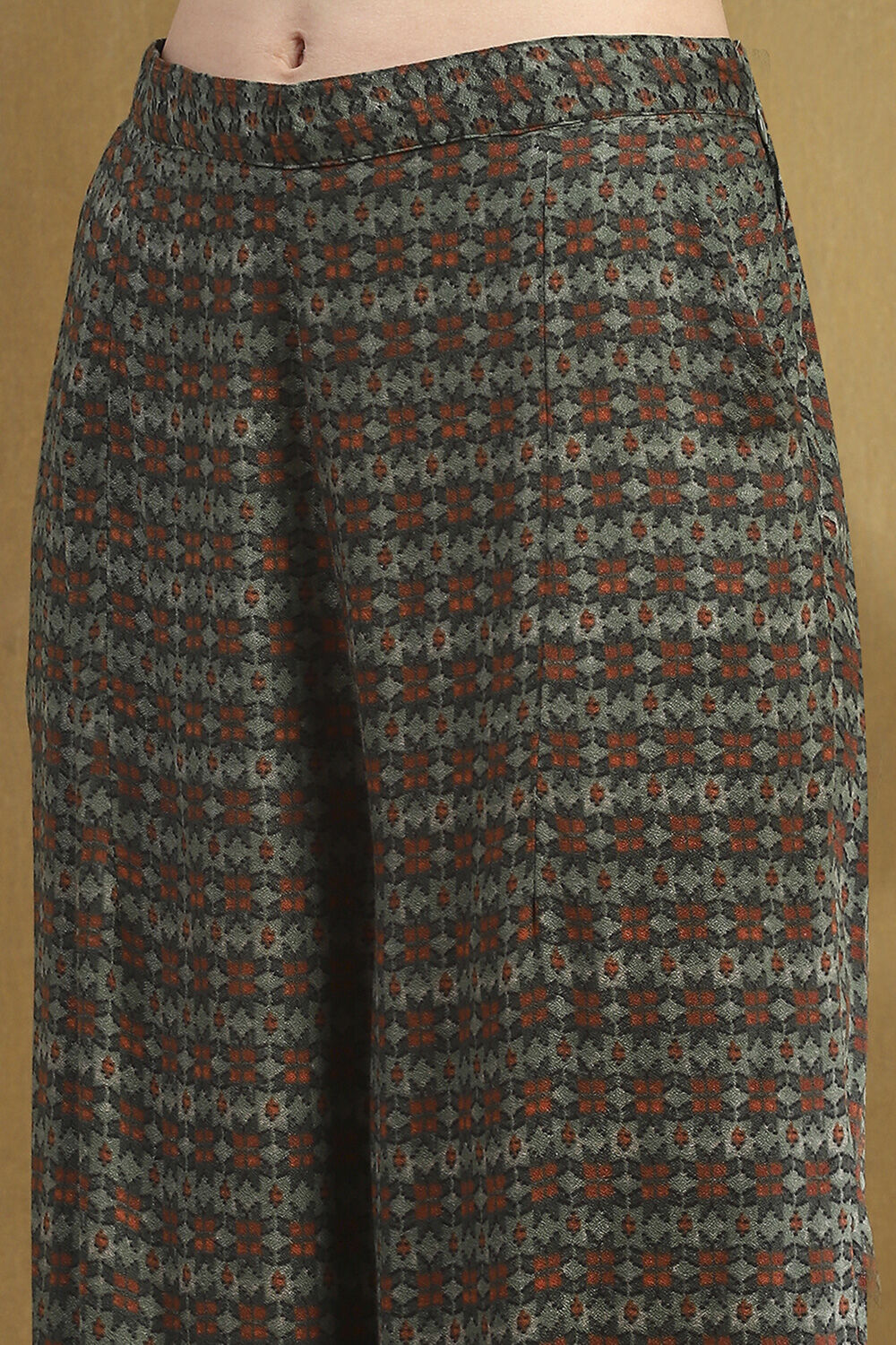 Sage Green Hand-Block Printed Straight Co-ord Set image number 2