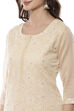 Beige Cotton Blend Machine Embroidered Unstitched Suit Set image number 1
