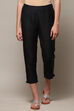 Black Poly Viscose Solid Pant image number 5