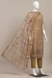 Yellow Chanderi Digital Print Unstitched Suit Set image number 4
