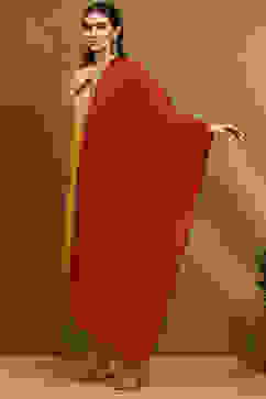 Red Poly Silk Yarn-Dyed Festive Dupatta image number 2