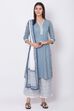 Blue Printed Straight Kurta Palazzo Suit Set image number 0