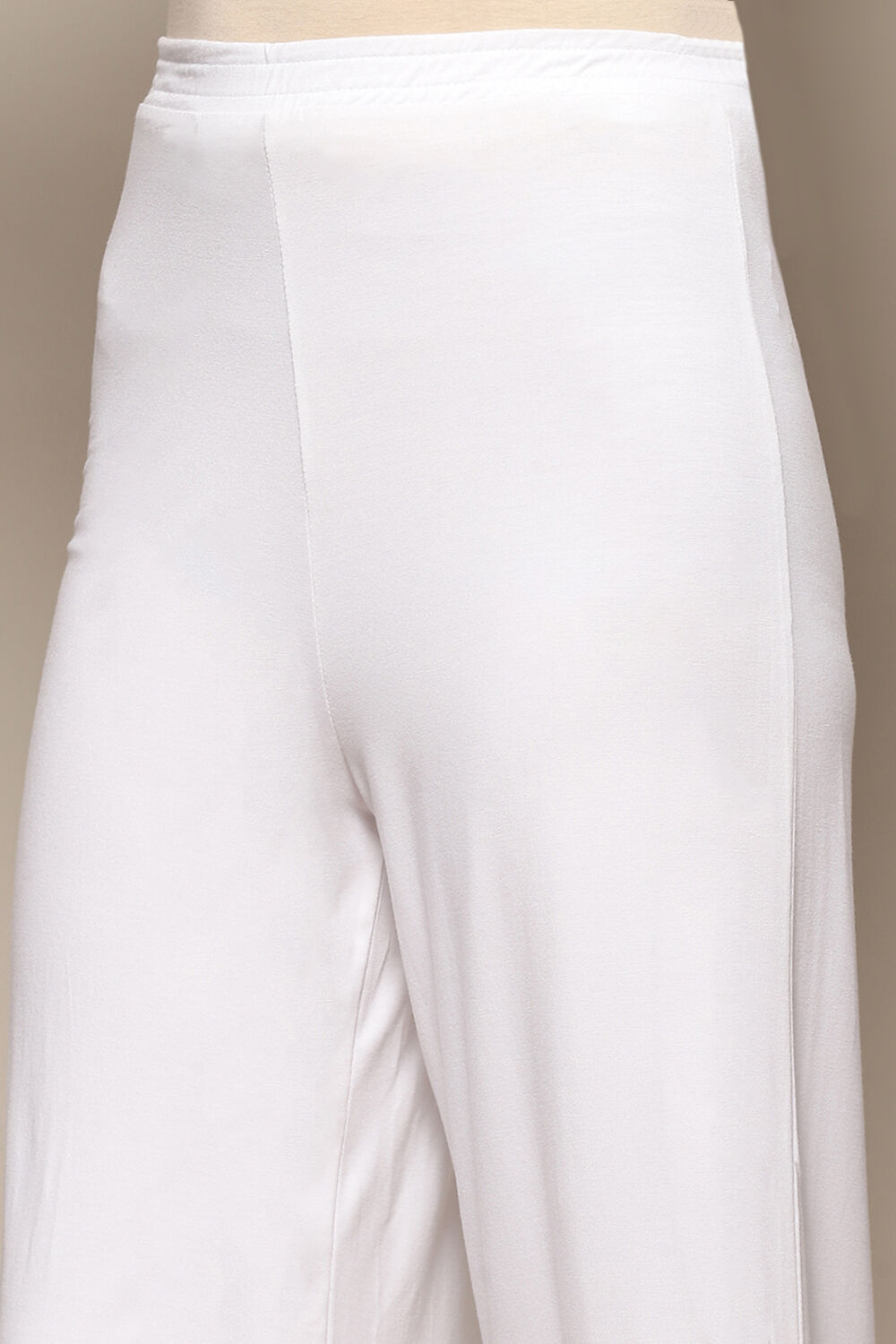 Beige Viscose Blend Solid Palazzo image number 1