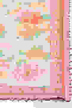 Peach Cotton Flared Kurta Churidar Suit Set image number 2